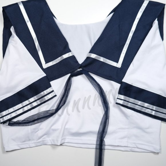 Large Size Japanese Style Navy Bule Cosplay Student Uniform Kawaii Lingerie - Picture 7 of 11